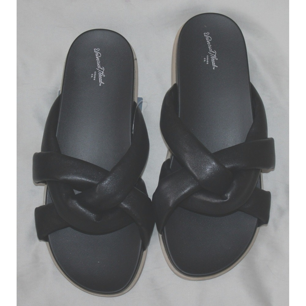 Universal Thread Women's Black Cosette Padded Slide Sandals Size 8.5